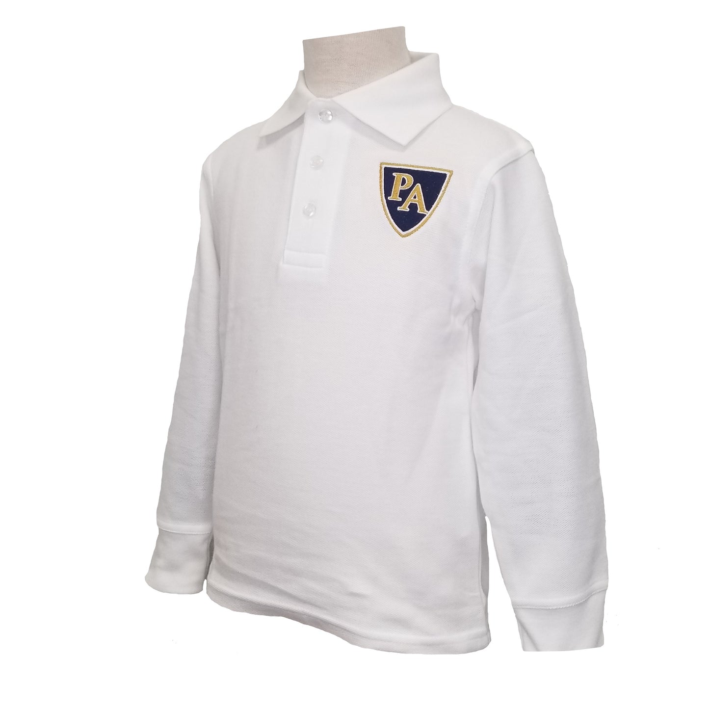 Youth Long Sleeve Pique Polo With Pulaski Academy Logo