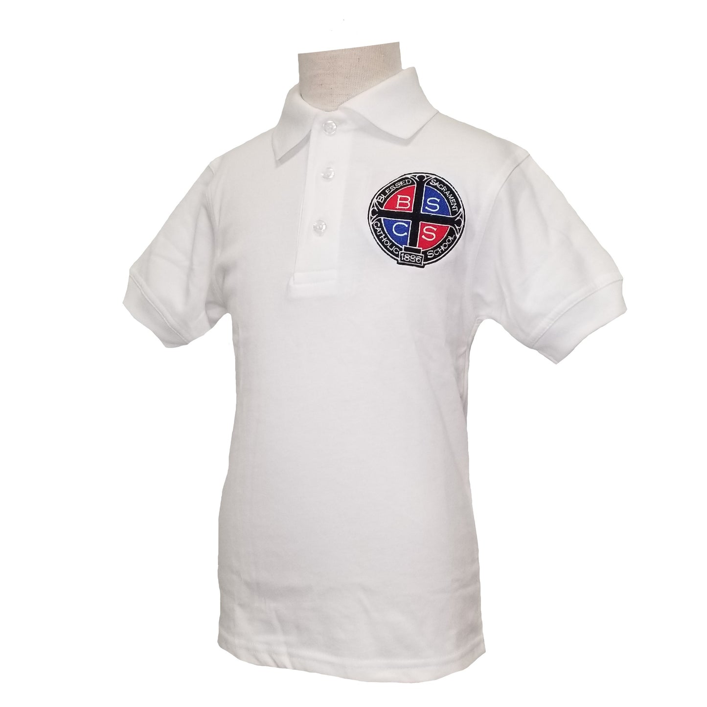 Adult Short Sleeve Smooth Polo With Blessed Sacrament Logo