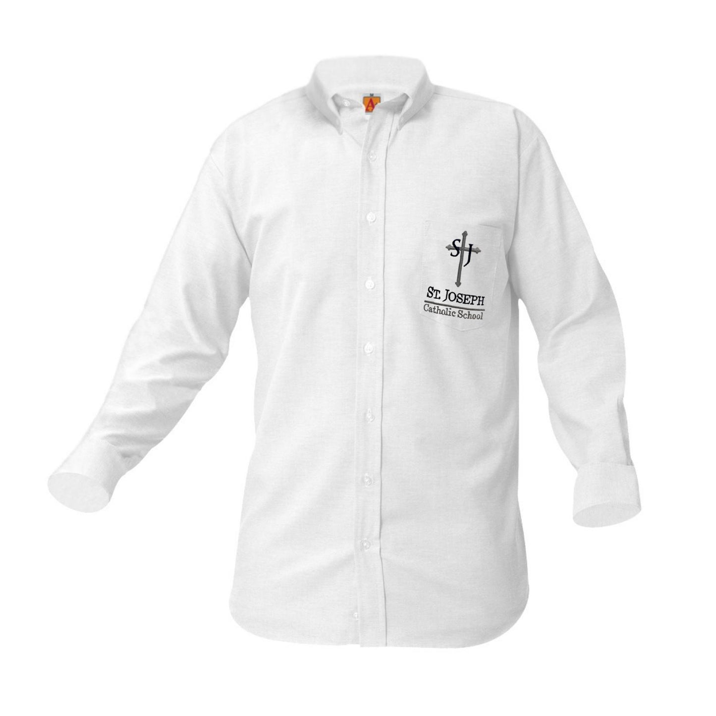 Mens Long Sleeve Oxford With St. Joseph Logo