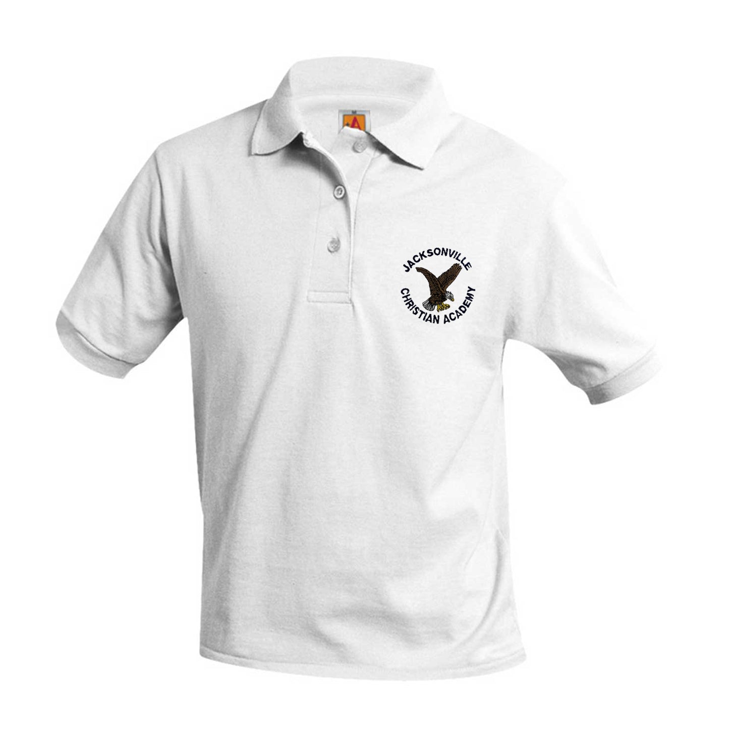 Adult Short Sleeve Smooth Polo With Jacksonville Christian Logo