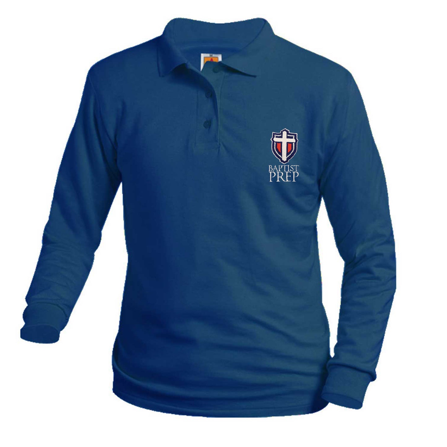 Adult Long Sleeve Smooth Polo With Baprist Prep Logo