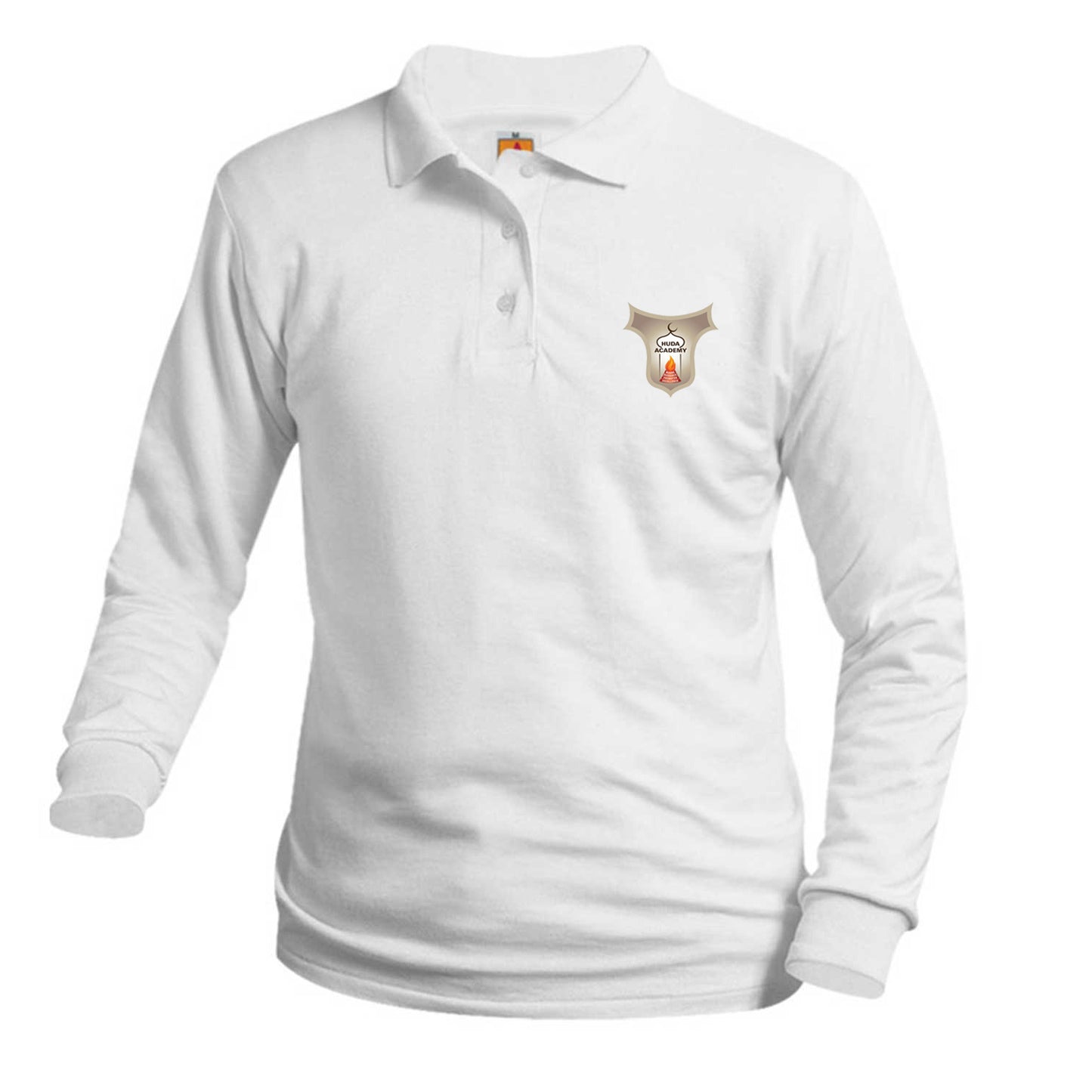 Adult Long Sleeve Smooth Polo with Huda Academy Logo