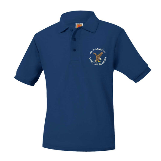Adult Short Sleeve Pique Polo With Jacksonville Christian Logo