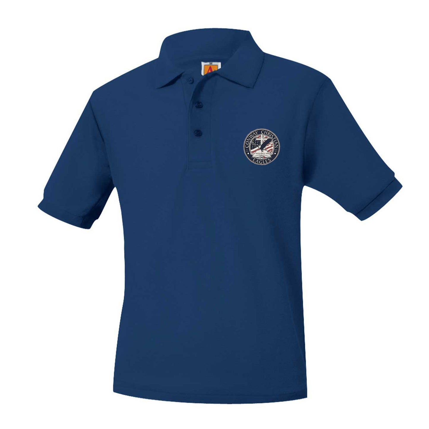 Adult Short Sleeve Smooth Polo With Conway Christian School Logo