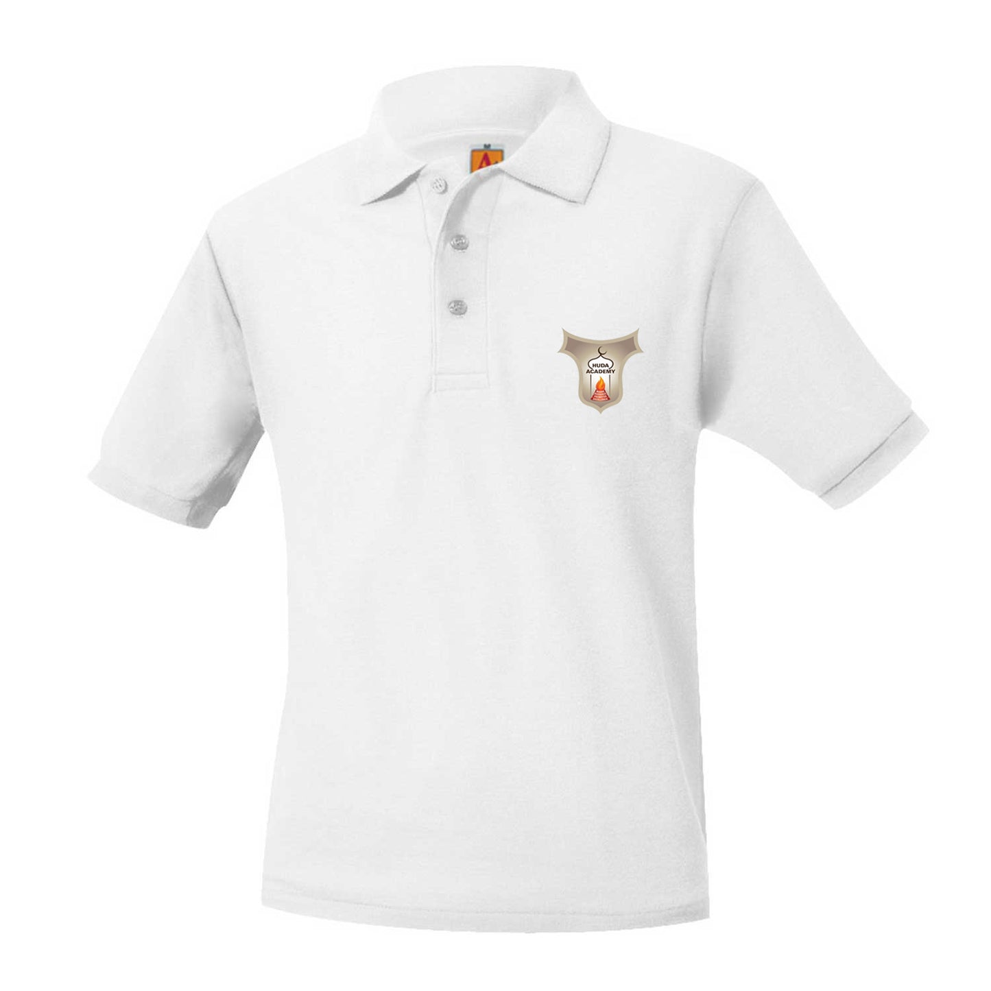 Youth Short Sleeve Pique Polo with Huda Academy Logo