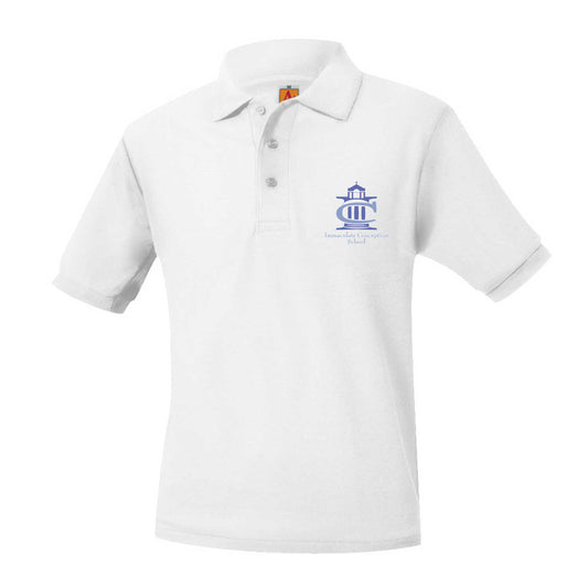 Youth Short Sleeve Pique Polo With Immaculate Conception Fort Smith Logo
