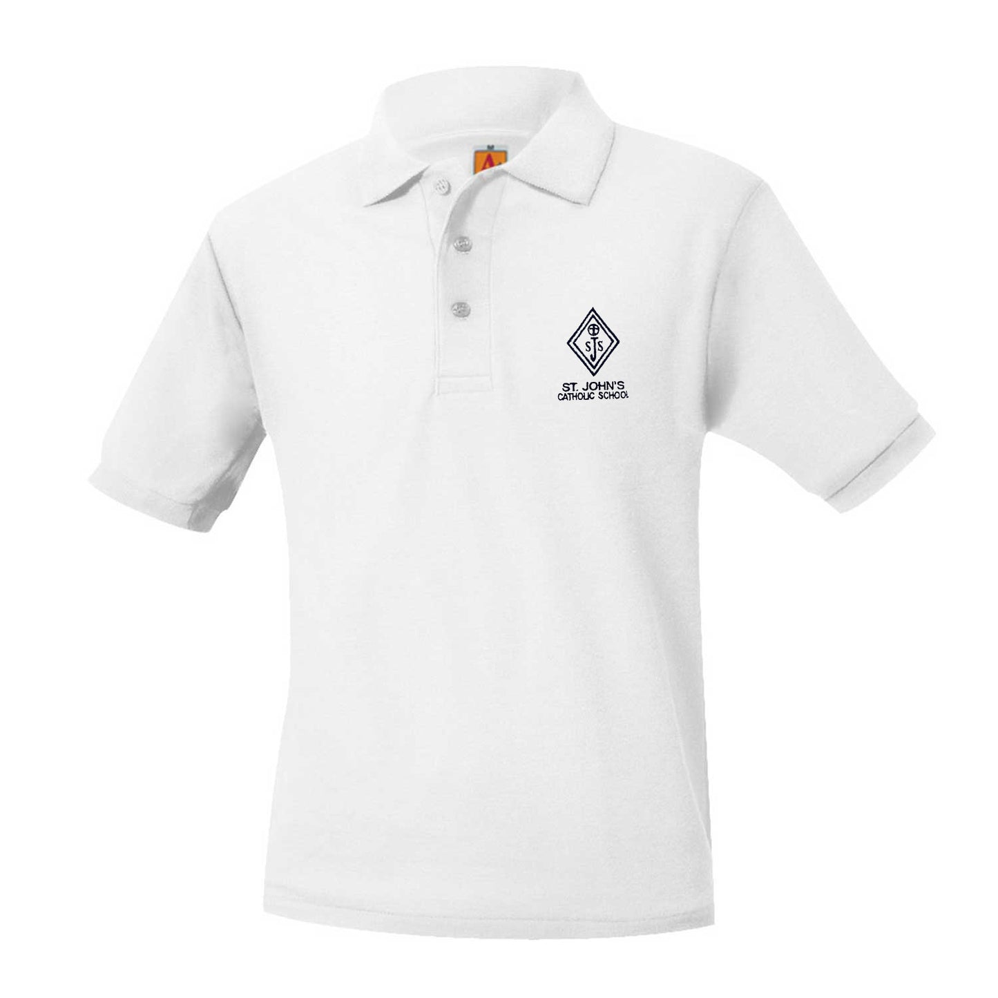 Youth Short Sleeve Pique Polo With St. John's Hot Springs Logo