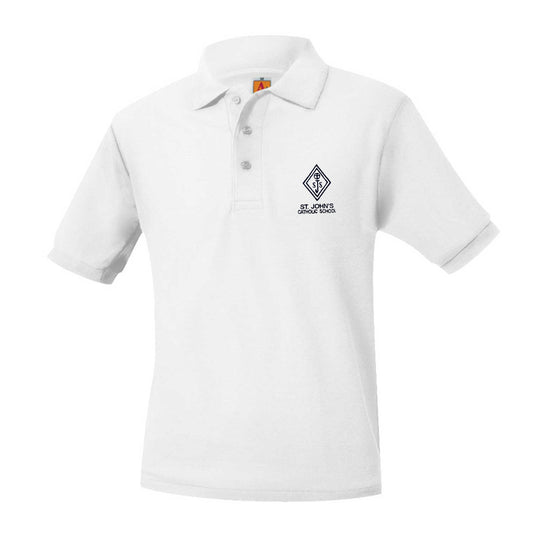 Youth Short Sleeve Pique Polo With St. John Logo