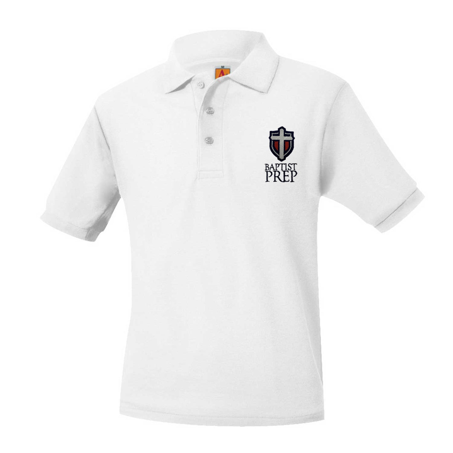 Youth Short Sleeve Pique Polo With Baptist Prep Logo