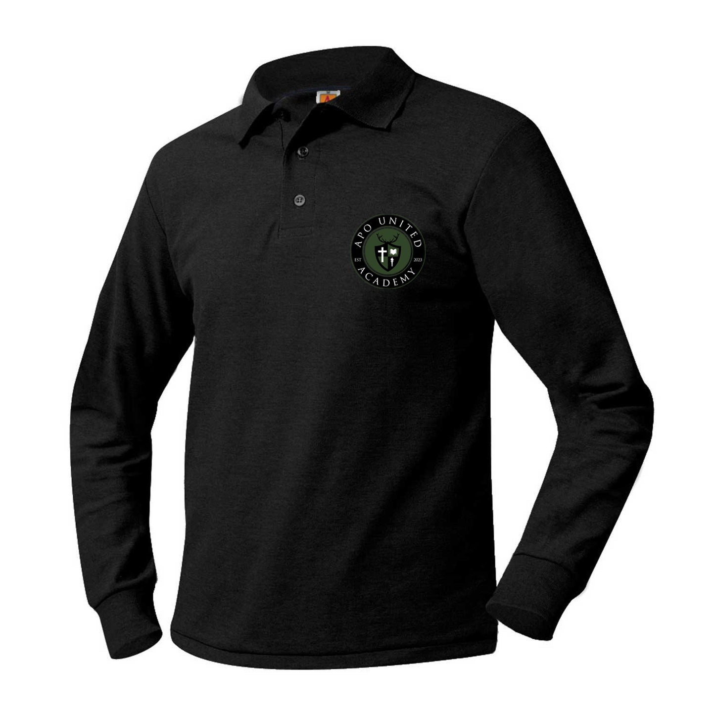 Adult Long Sleeve Pique Polo with APO Logo