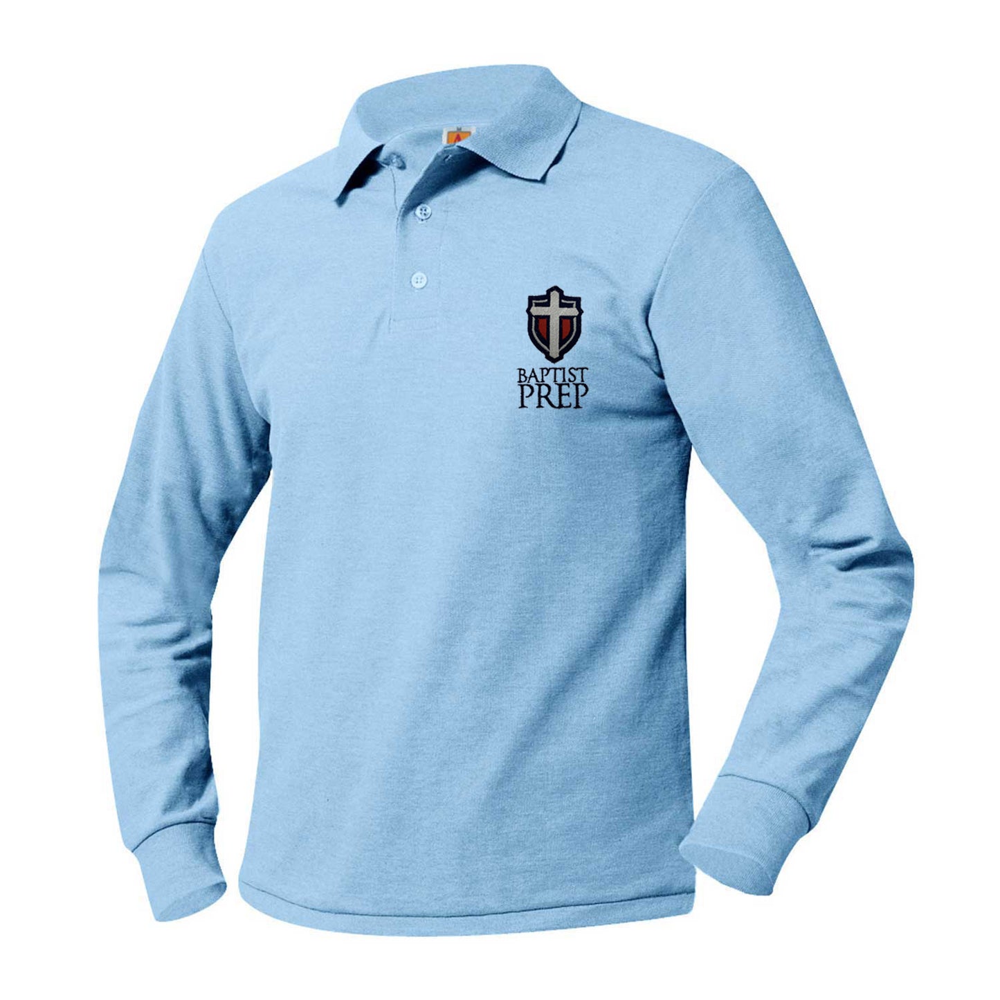 Youth Long Sleeve Pique Polo With Baptist Prep Logo