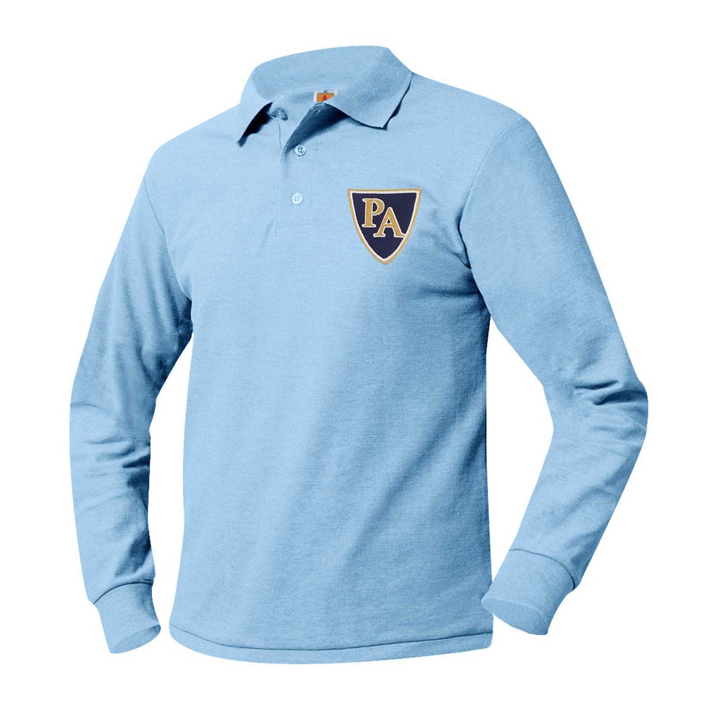Adult Long Sleeve Pique Polo With Pulaski Academy Logo