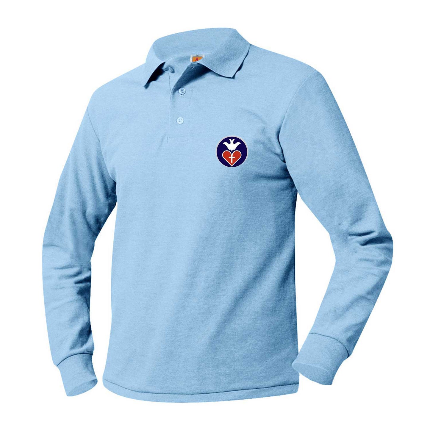 Adult Long Sleeve Pique Polo With St. Vincent De Paul Logo