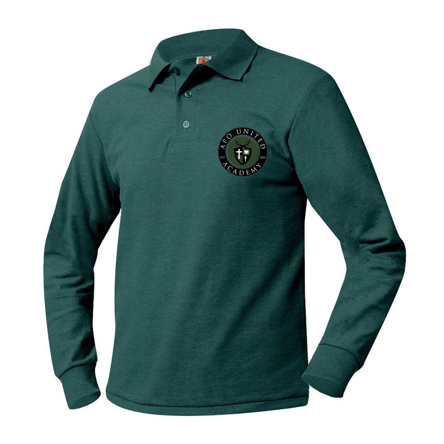 Adult Long Sleeve Pique Polo with APO Logo