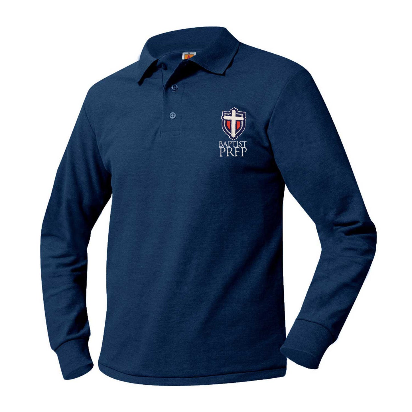 Adult Long Sleeve Pique Polo With Baptist Prep Logo