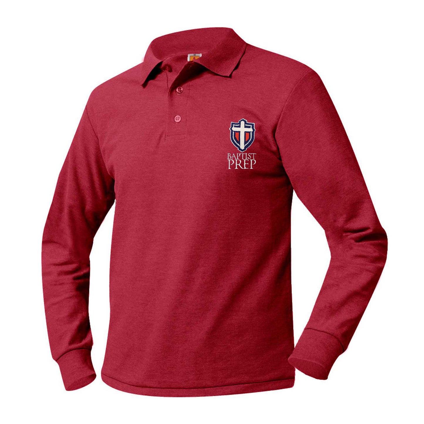 Adult Long Sleeve Pique Polo With Baptist Prep Logo