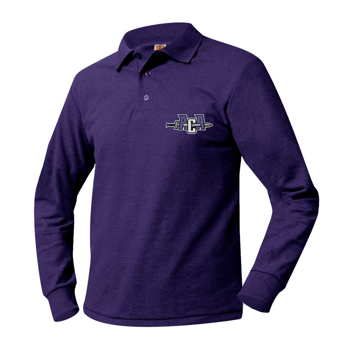 Youth Long Sleeve Polo with Arkansas Christian Academy NEW Logo