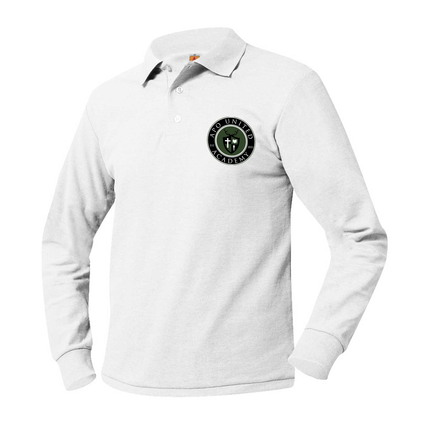 Youth Long Sleeve Pique Polo with APO Logo
