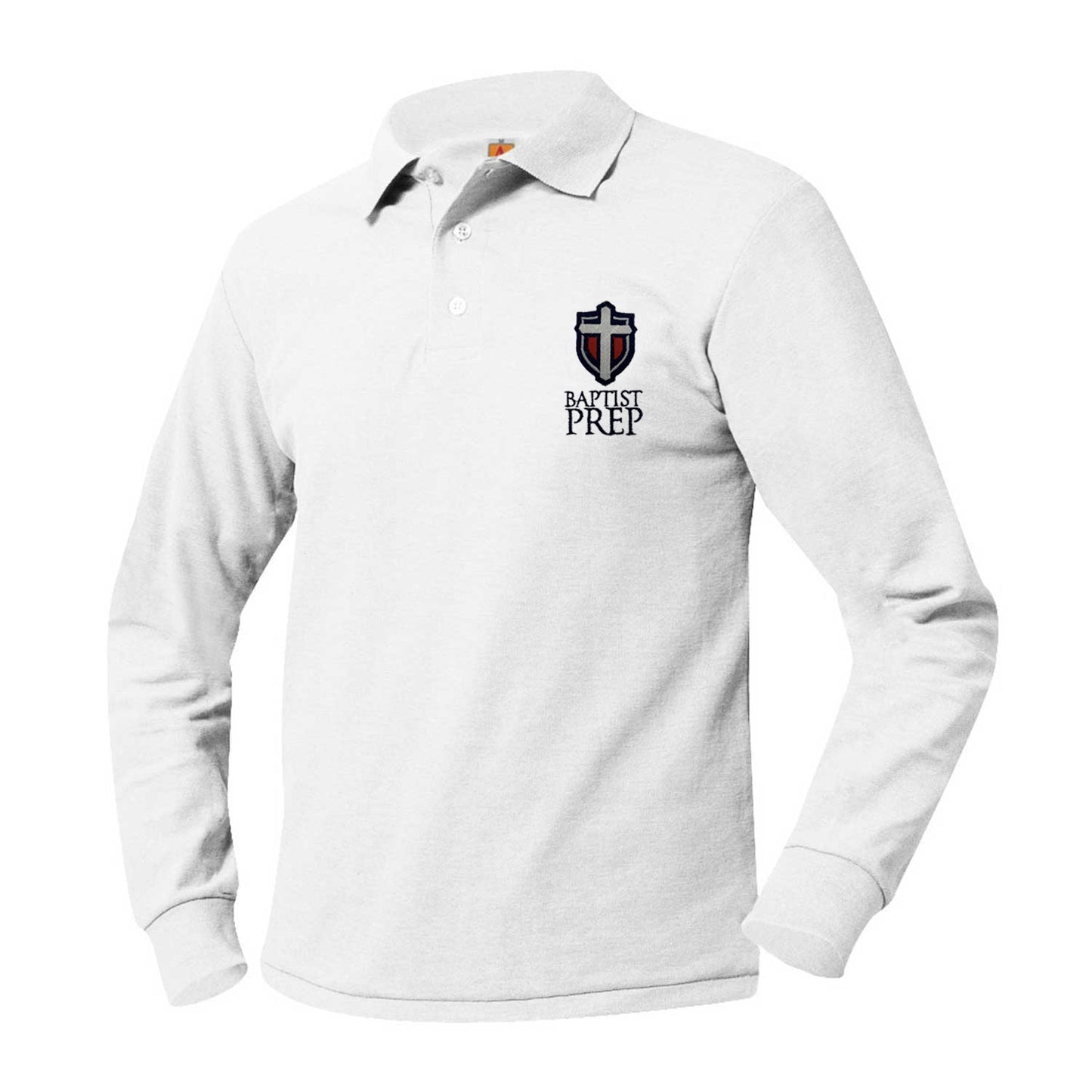 Youth Long Sleeve Pique Polo With Baptist Prep Logo