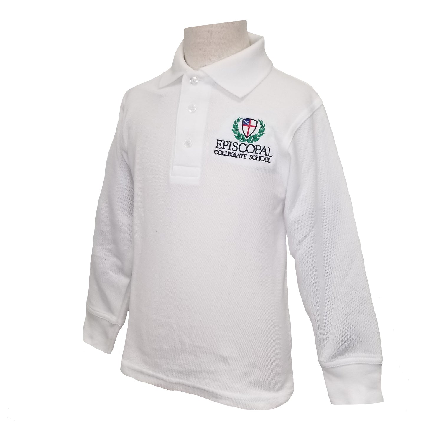 Adult Long Sleeve Polo With Episcopal Collegiate School Logo