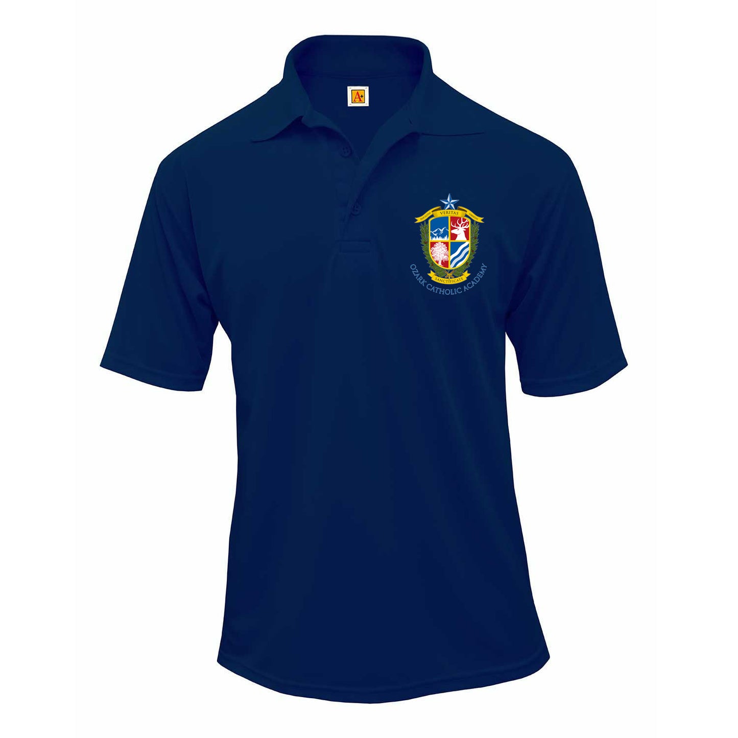 Adult Performance Polo With Ozark Catholic Academy Logo