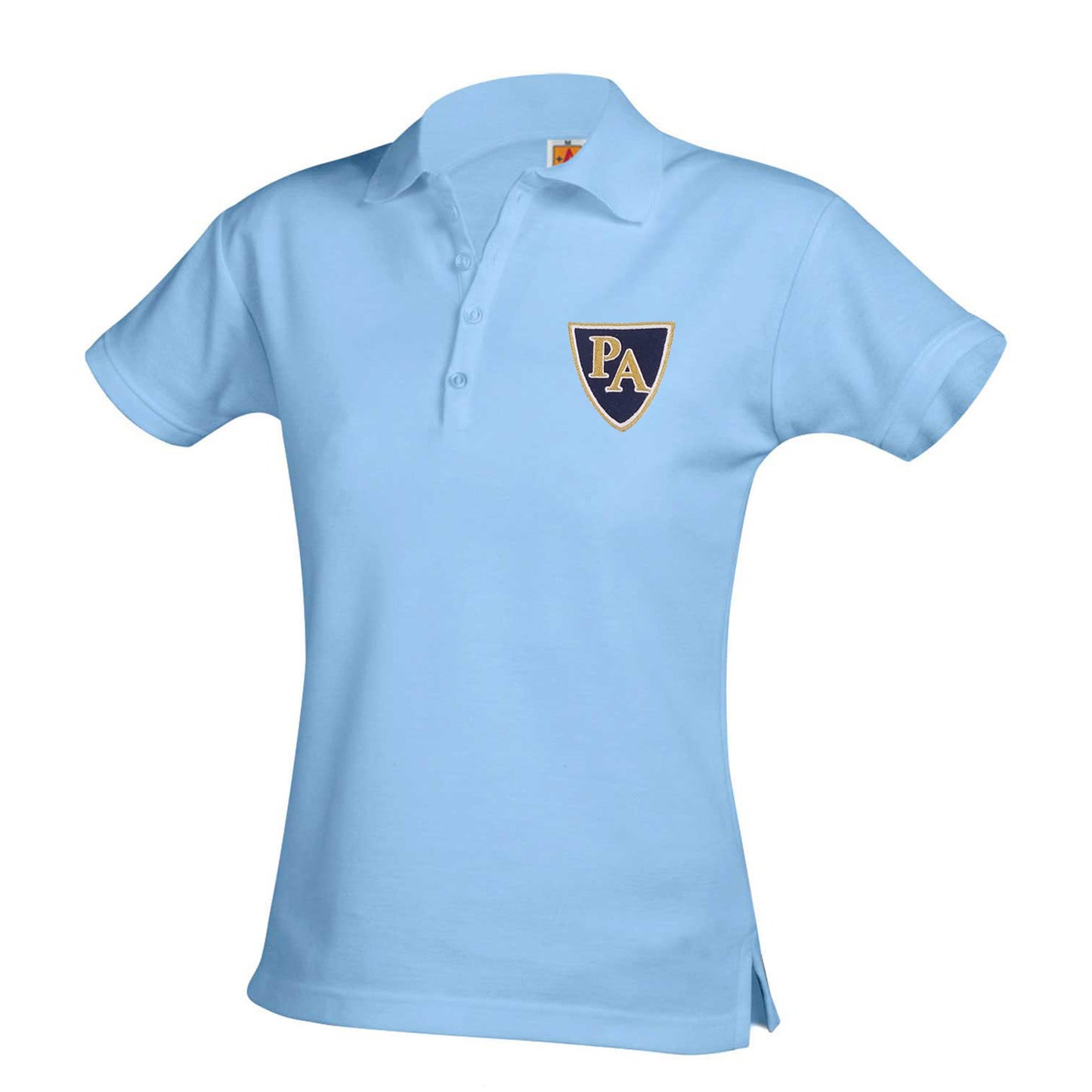 Youth Short Sleeve Girl Cut Pique Polo with Pulaski Academy Logo