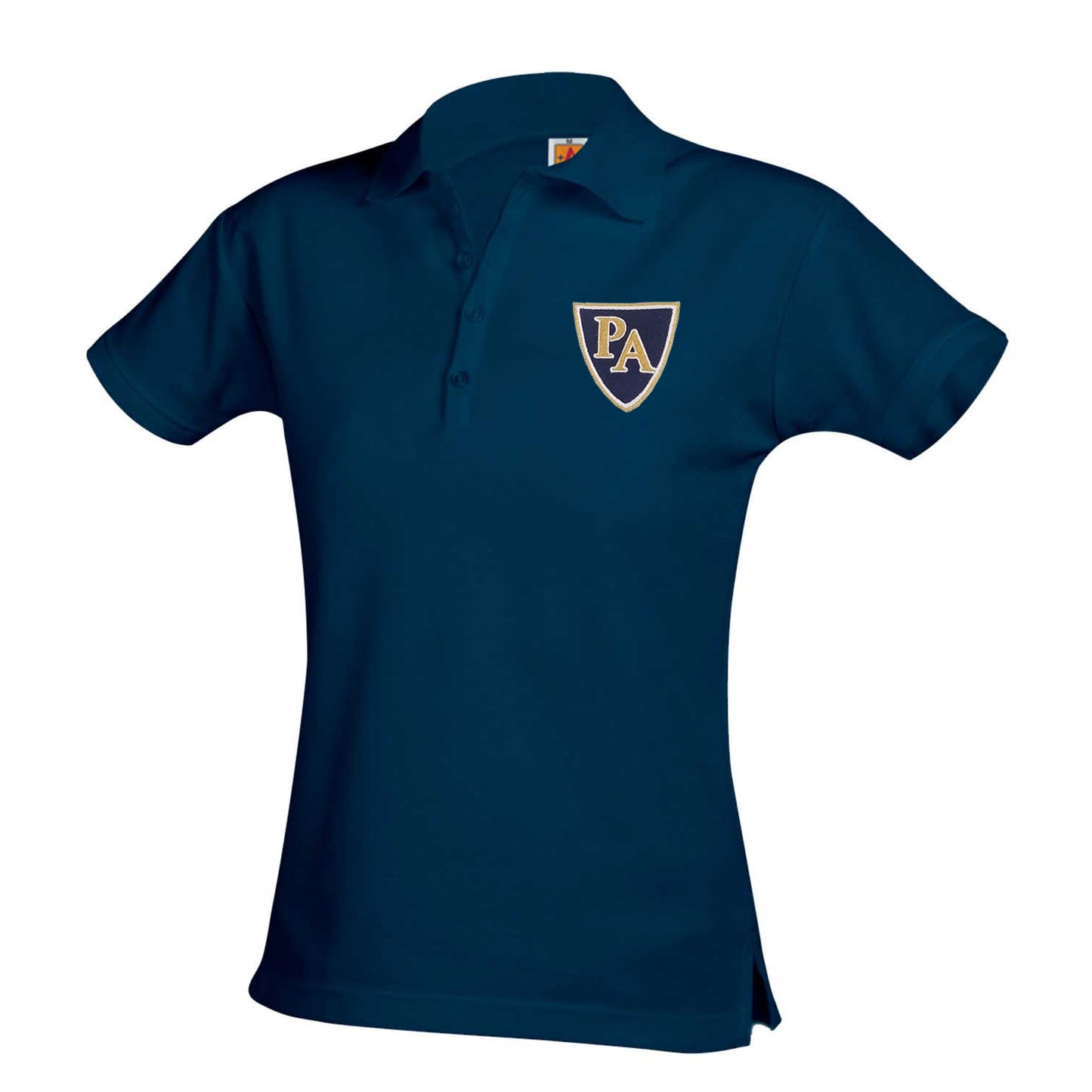 Youth Short Sleeve Girl Cut Pique Polo with Pulaski Academy Logo