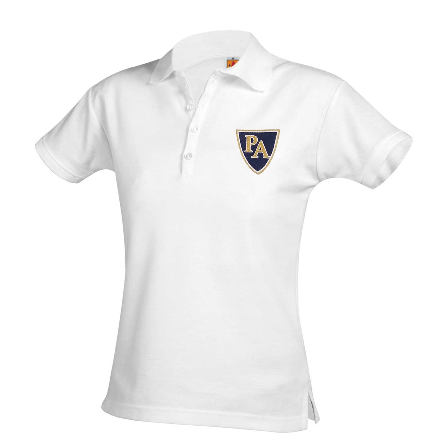 Youth Short Sleeve Girl Cut Pique Polo with Pulaski Academy Logo