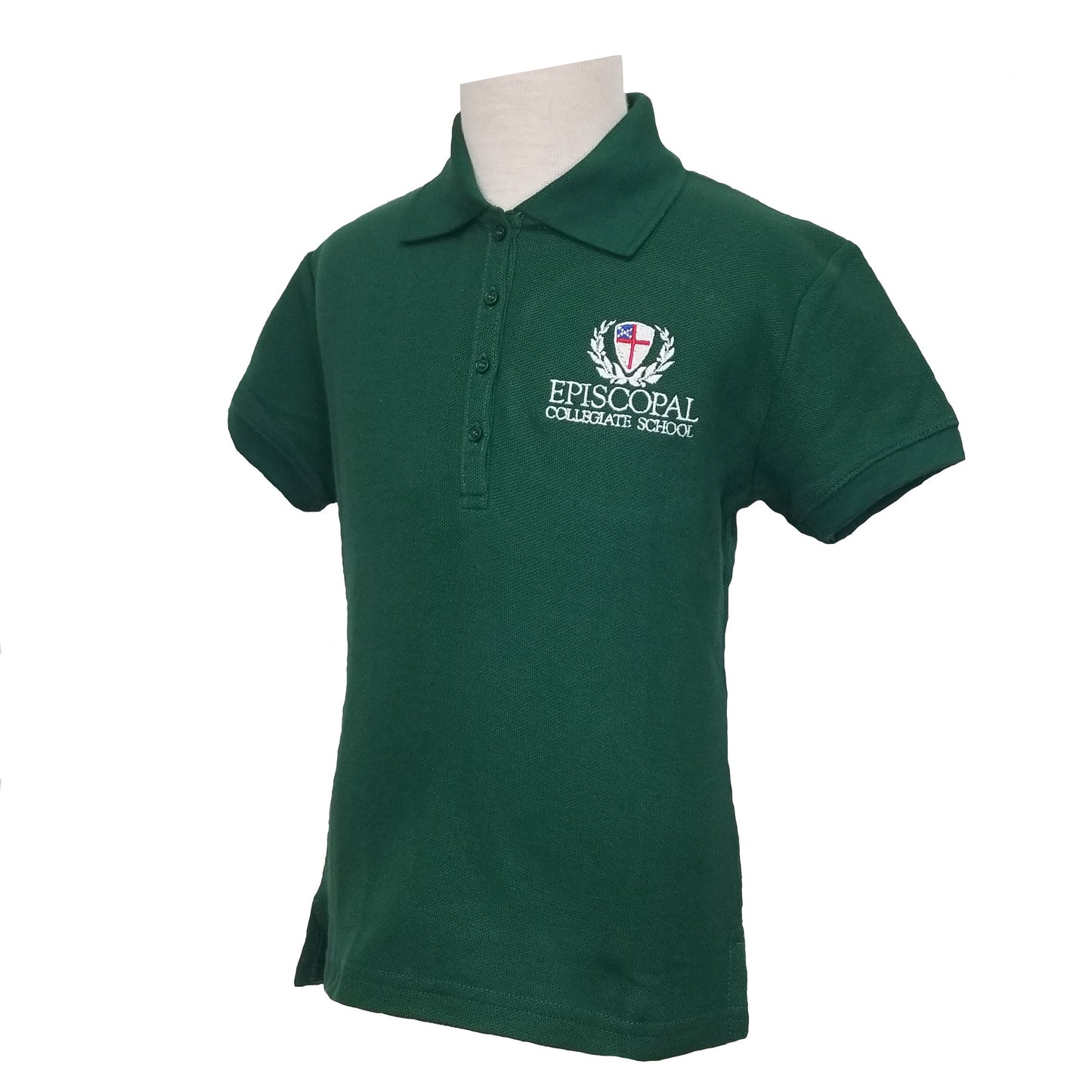 Adult Girl Cut Short Sleeve Polo With Episcopal Collegiate School Logo