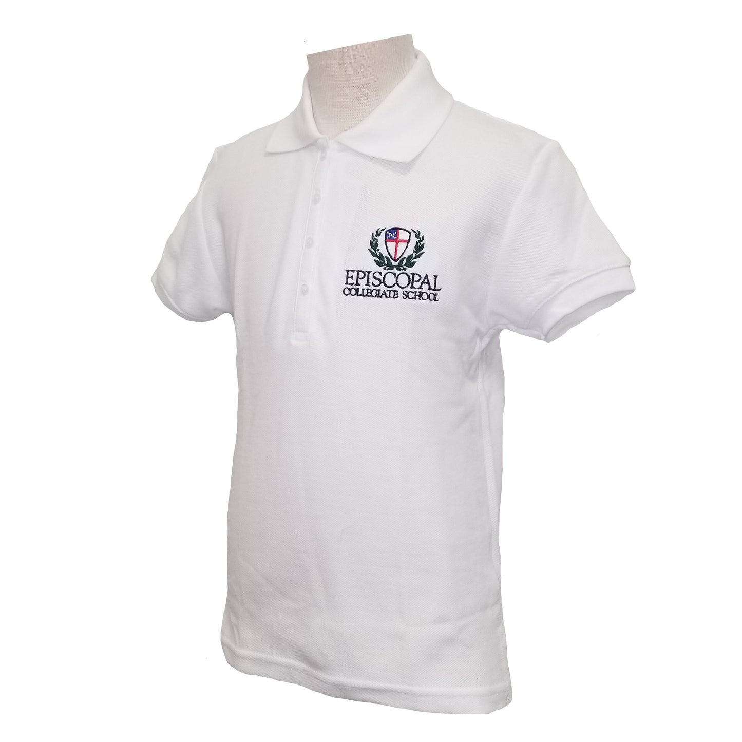 Adult Girl Cut Short Sleeve Polo With Episcopal Collegiate School Logo