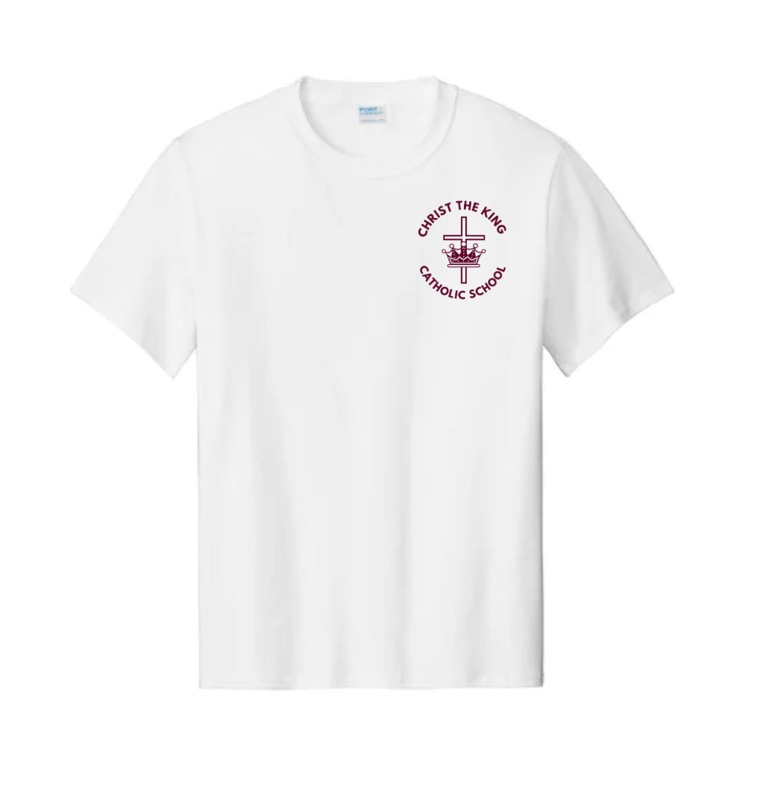 Adult Short Sleeve Tee With Christ The King School Logo