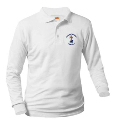 Youth Long Sleeve Smooth Polo With Immaculate Conception School Logo
