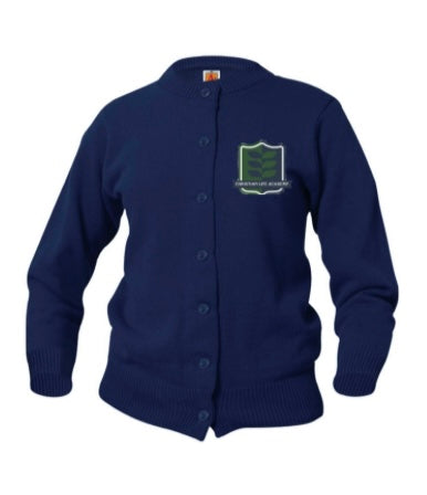 Youth Cardigan with Christian Life Academy Logo