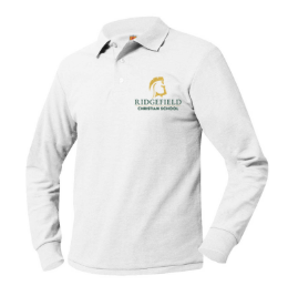 Youth Long Sleeve Pique Polo With Ridgefield Christian Academy Logo