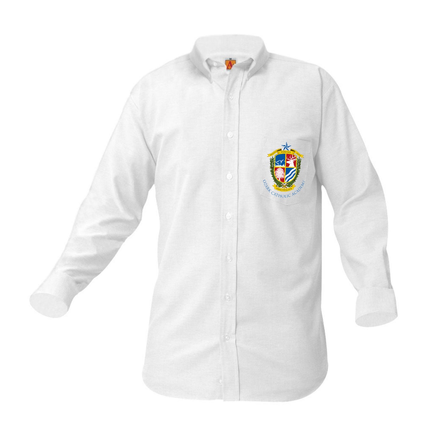 Men's Long Sleeve Oxford With Ozark Catholic Academy Logo