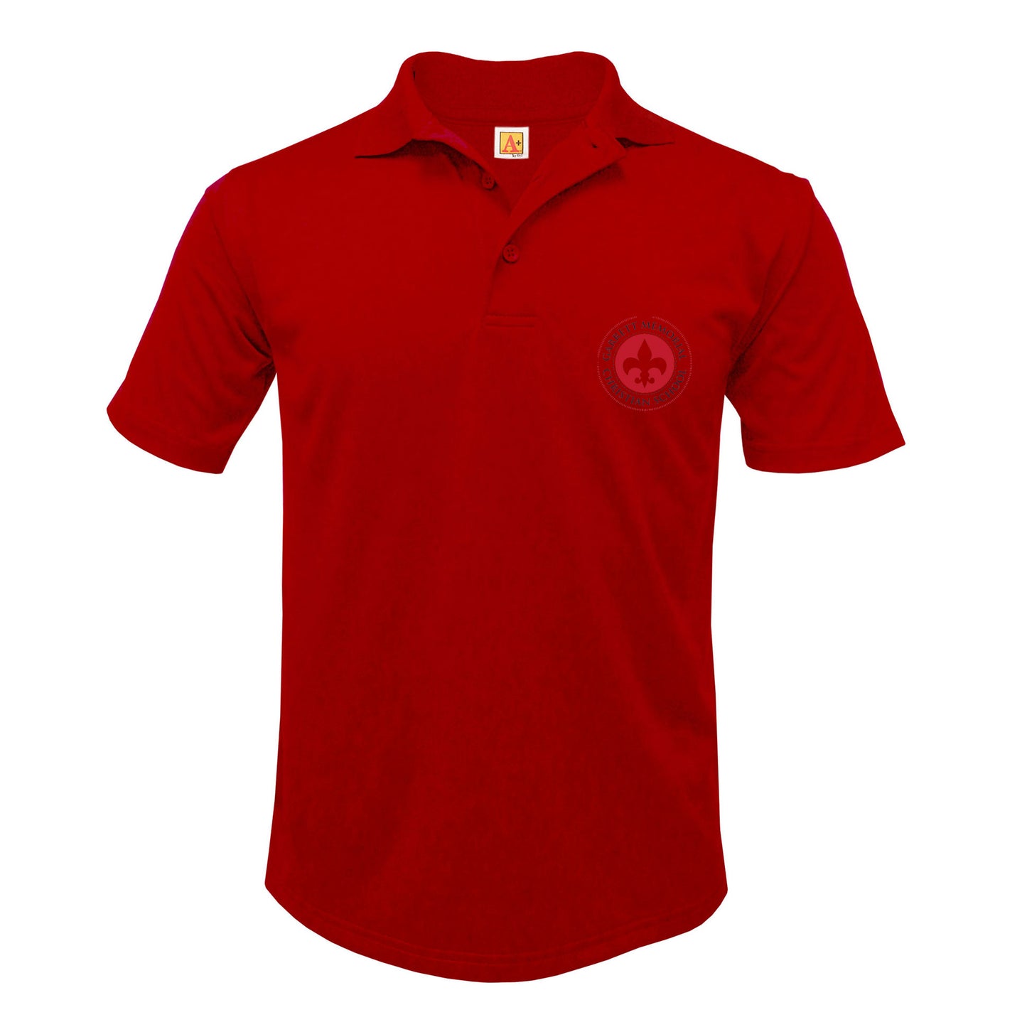 Adult Short Sleeve Performance Polo With Garrett Memorial Logo