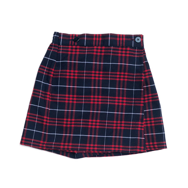 Plaid Button Front Skort