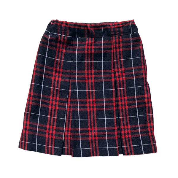 Box Pleat Plaid Skirt