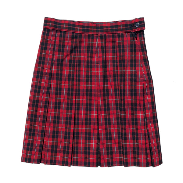 Walmart Burgundy Plaid Pleated Skirt Skater Vintage Skirt Burgundy