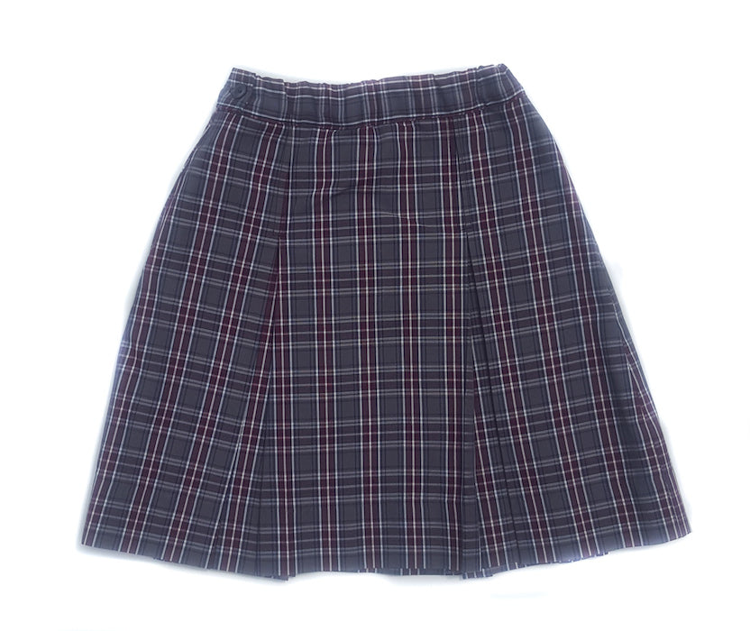 Box Pleat Plaid Skirt