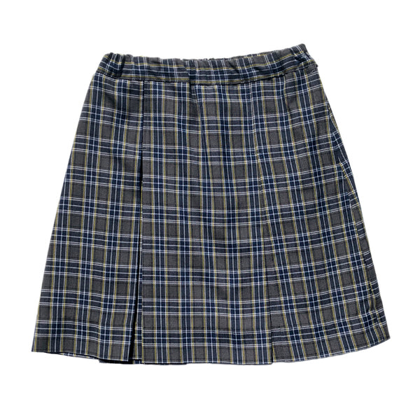 Box Pleat Plaid Skirt
