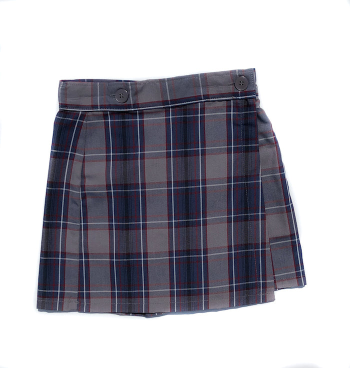 Plaid Button Front Skort