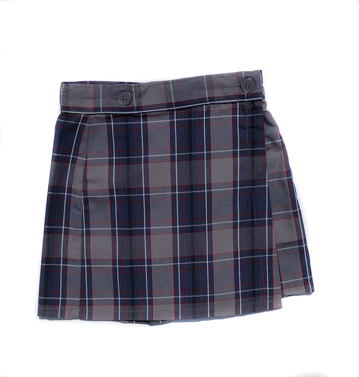 Plaid Button Front Skort