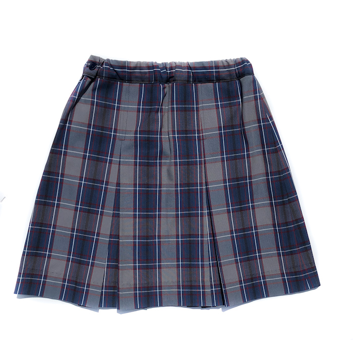 Box Pleat Plaid Skirt