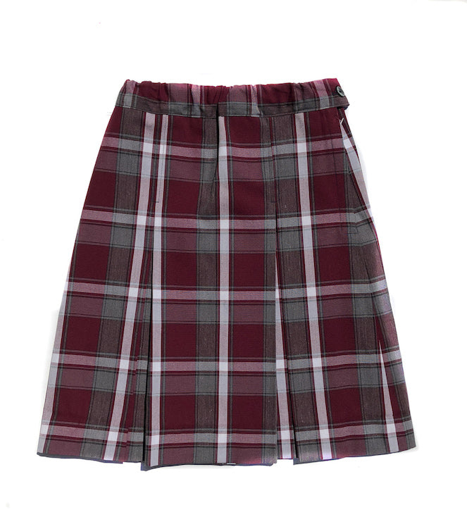 Box Pleat Plaid Skirt