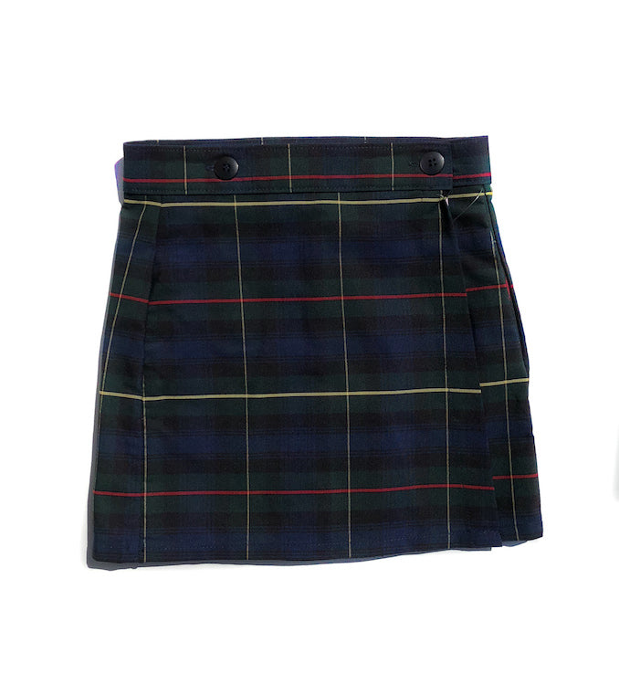 Plaid Button Front Skort