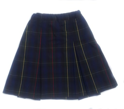 Box Pleat Plaid Skirt