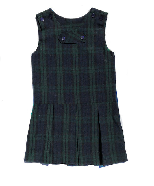Drop Waist Tie Tab Plaid Jumper - Episcopal Collegiate School