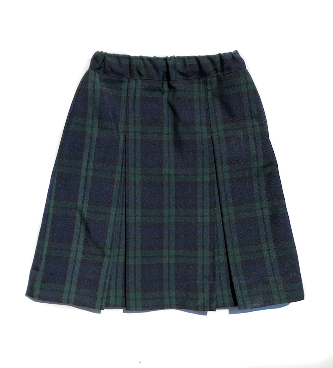 Box Pleat Plaid Skirt