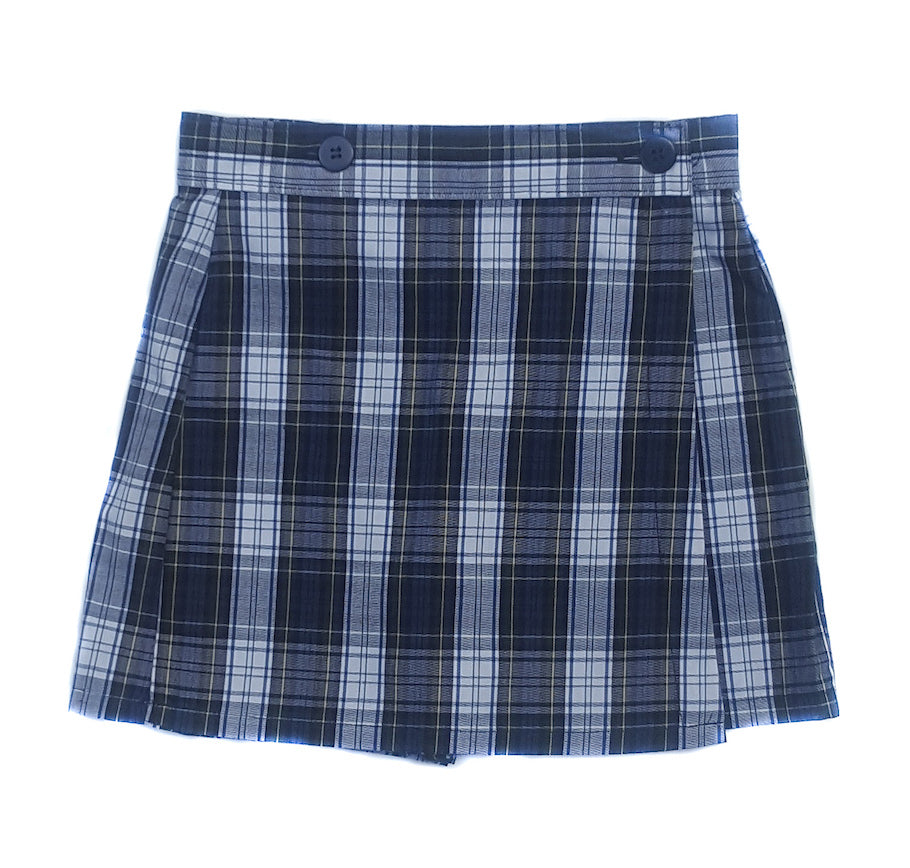 Button Front Plaid Skort